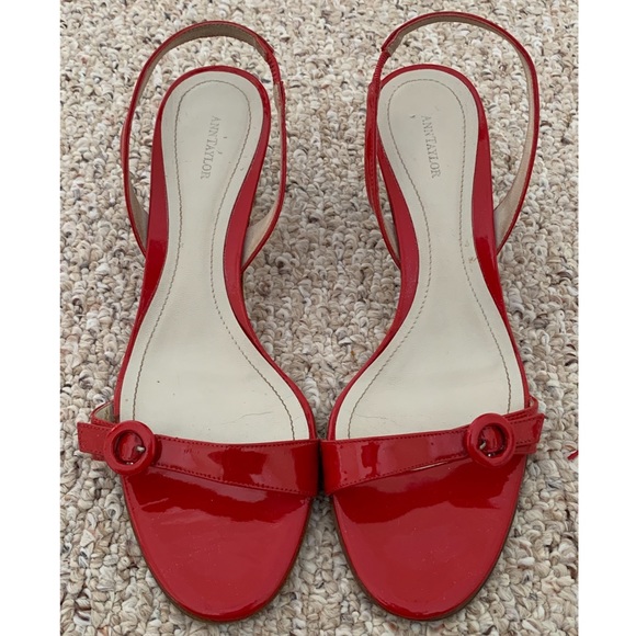 Ann Taylor Red Heeled Sandals - Picture 2 of 4